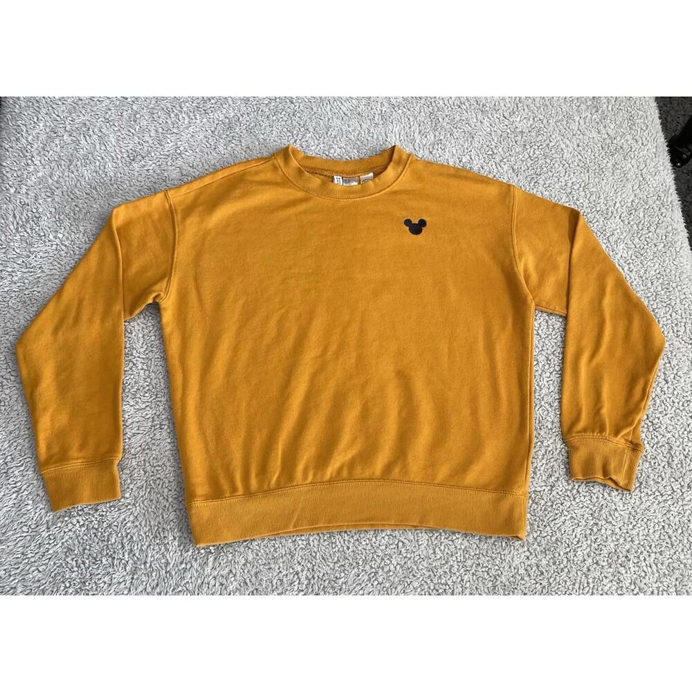 Disney H&M Mickey Mouse Graphic Crewneck Sweatshirt Yellow Size Medium